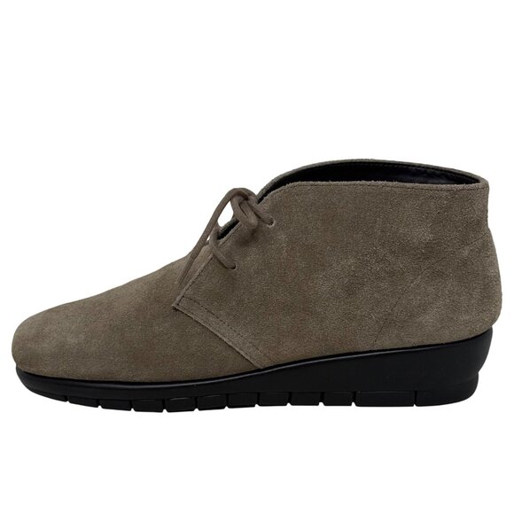 Aerosoles Landlock Taupe Suede Memory Foam 8M Suede Leather Womens Ankle Boot 8M - Picture 5 of 11